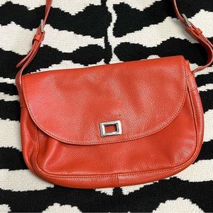 Longchamp Pebbled Leather Flap Front Crossbody Bag